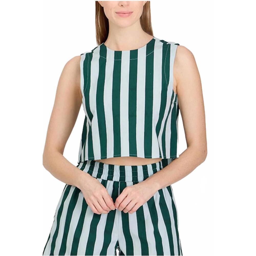 NEW LIVRO dunlin stripes top in green